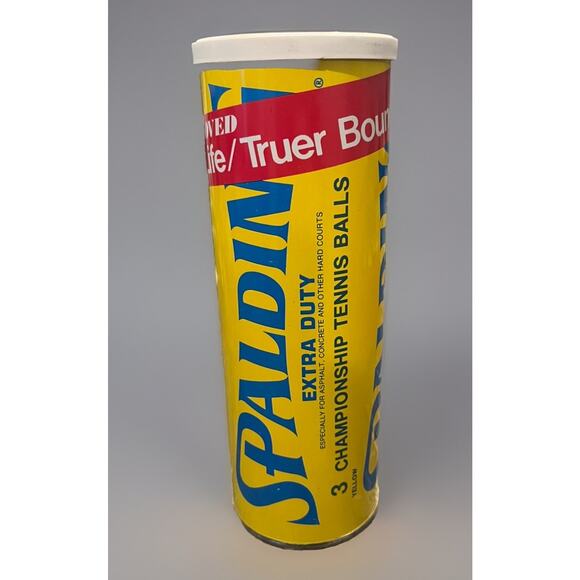 2 VTG Spalding Championship Tennis Balls SEALED Extra Duty Metal Can Cannister - Picture 5 of 5